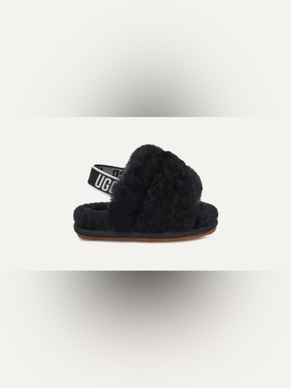 UGG Fluff Yeah Slide Infant Toddler Baby Girl Slippers Fuzzy Black  Size 7C